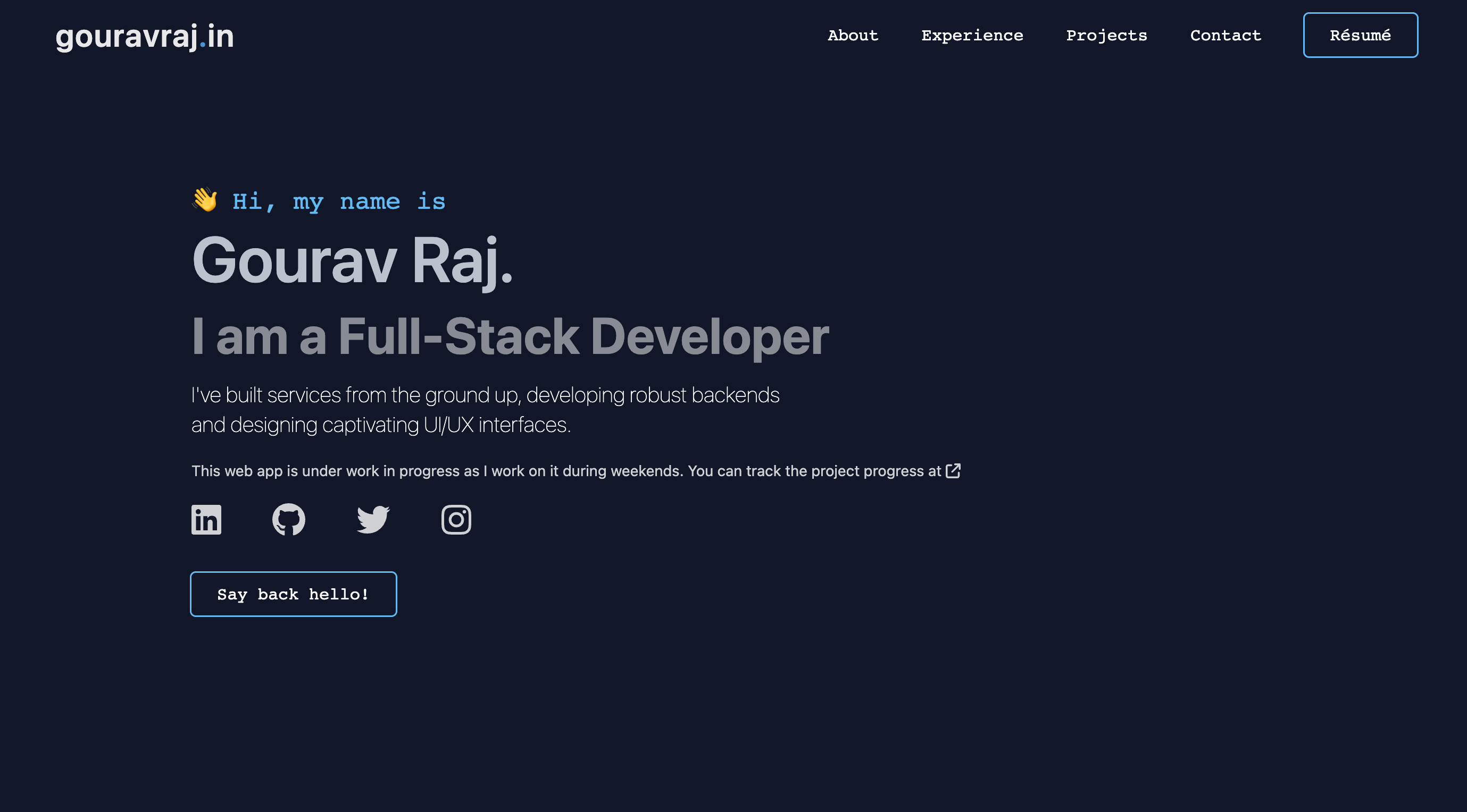 Portfolio Website Screenshot