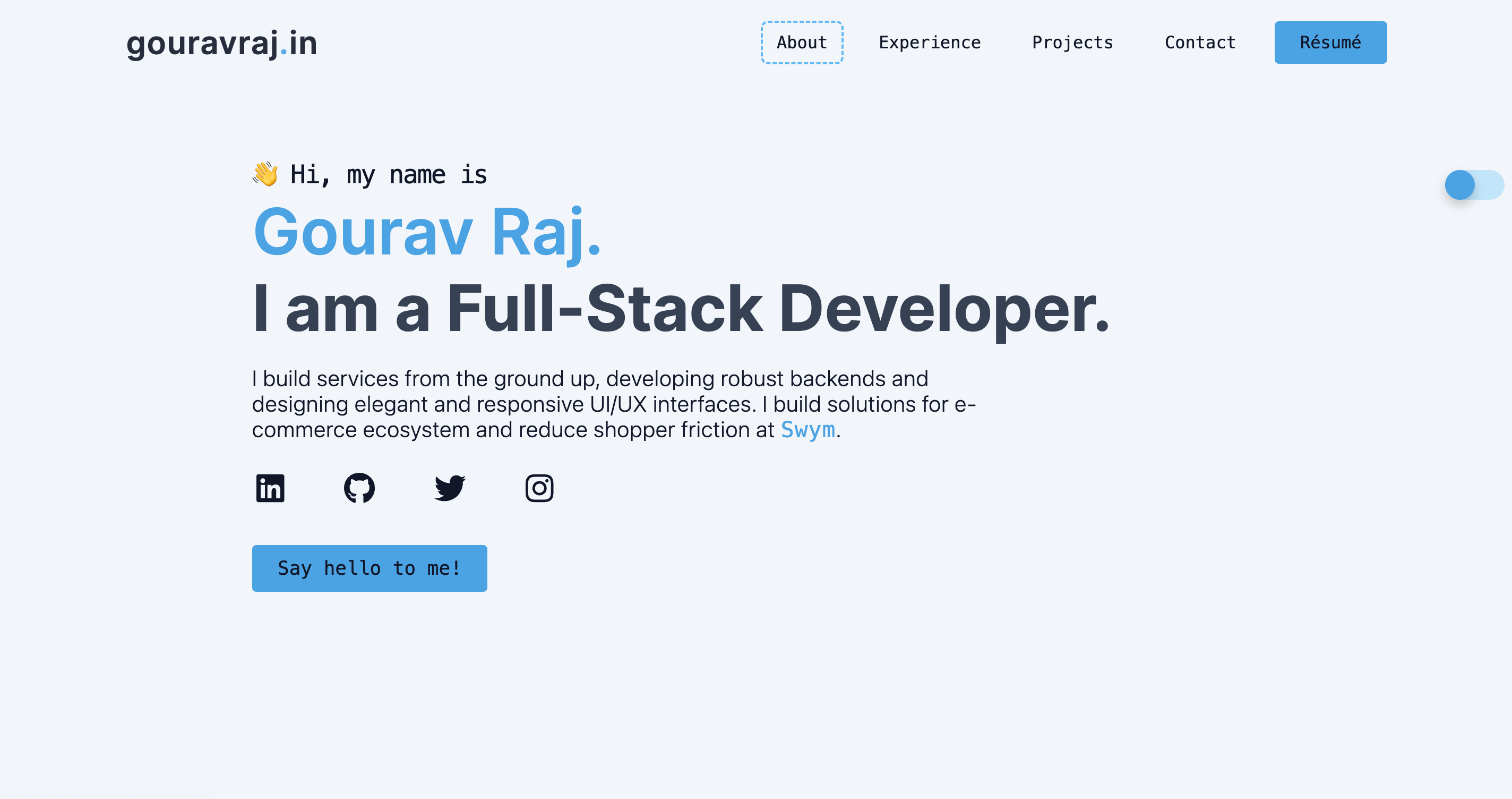 Portfolio Website Screenshot